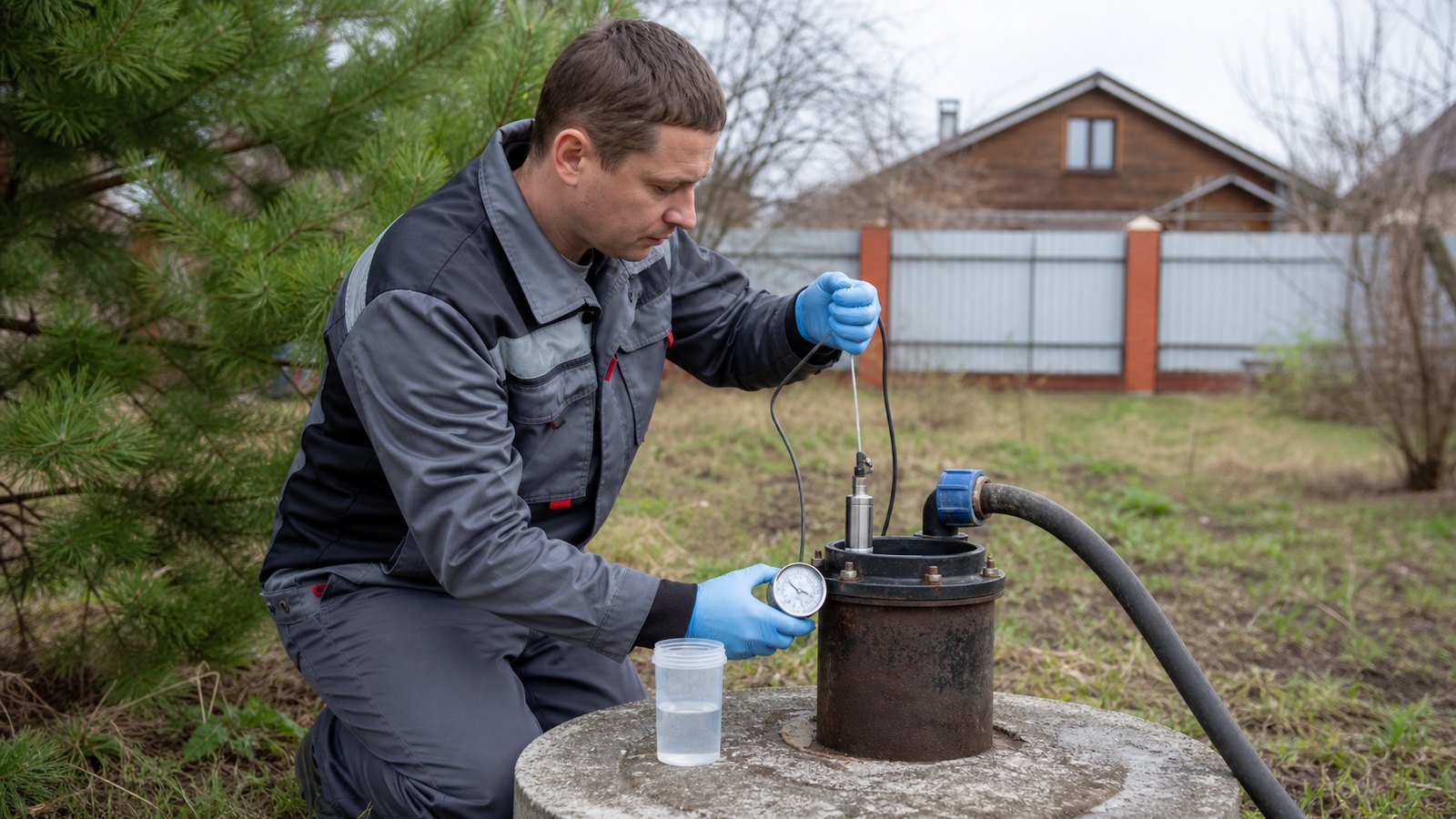 Комплексная проверка скважины на воду: работа специалиста на объекте