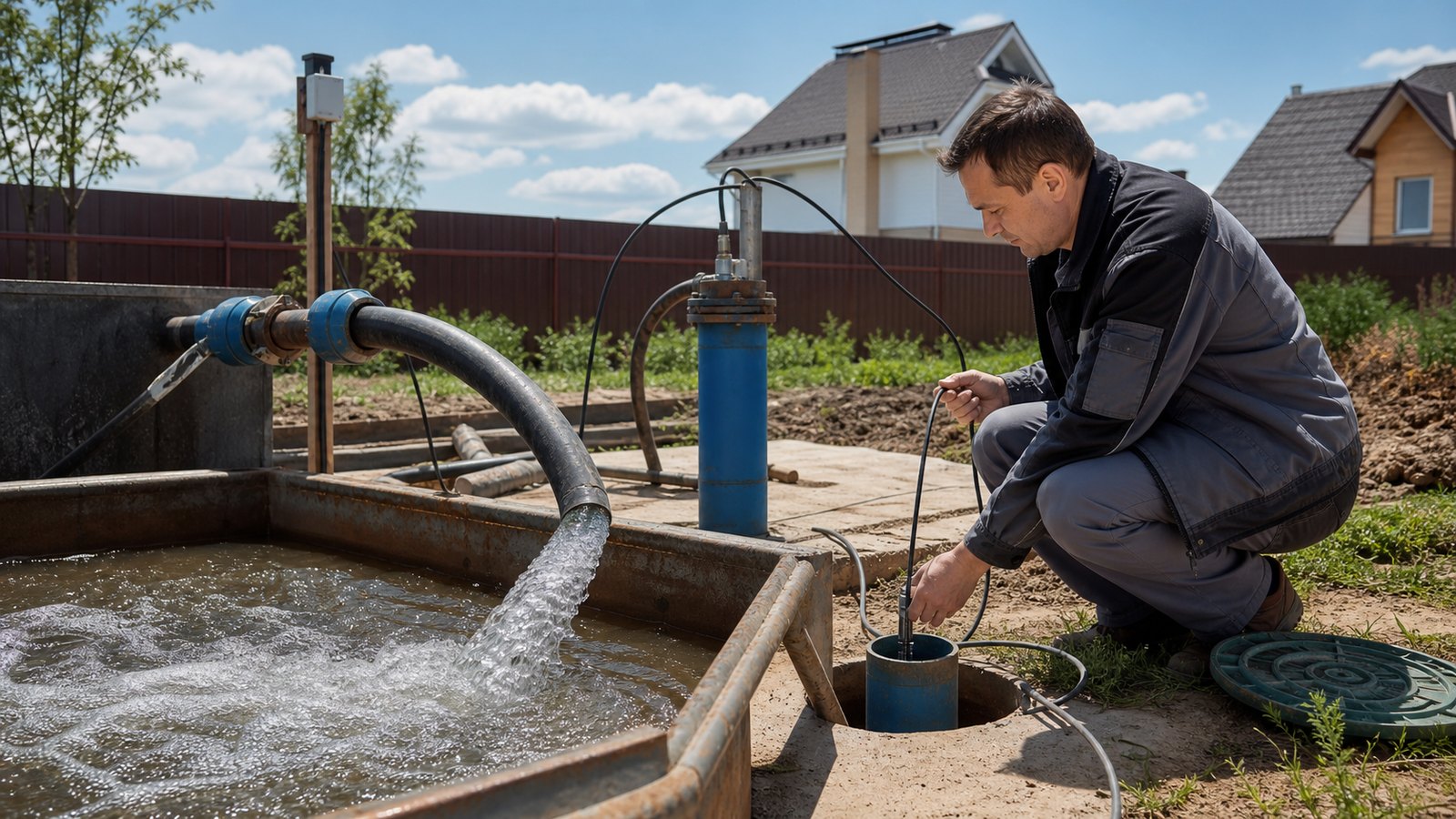 Динамический уровень воды в скважине: работа специалиста на объекте