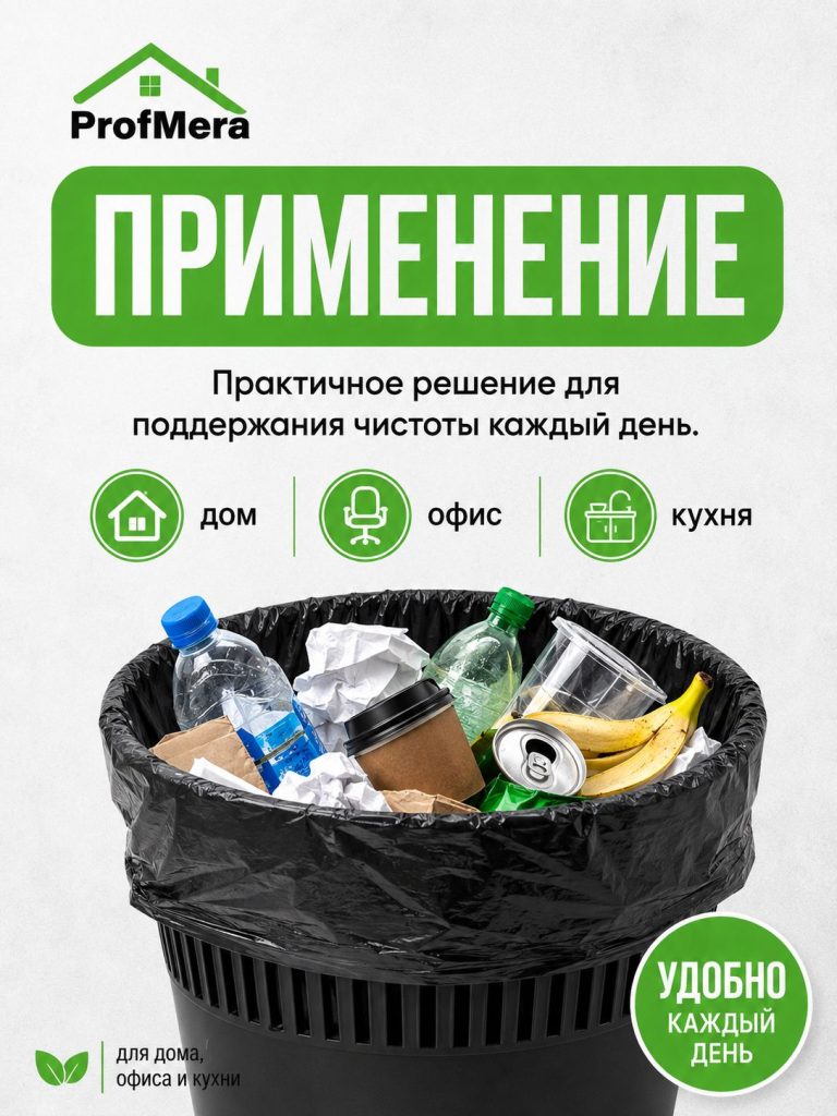 Пакет для мусора ПНД 30л - 250шт./Мусорные мешки плотные