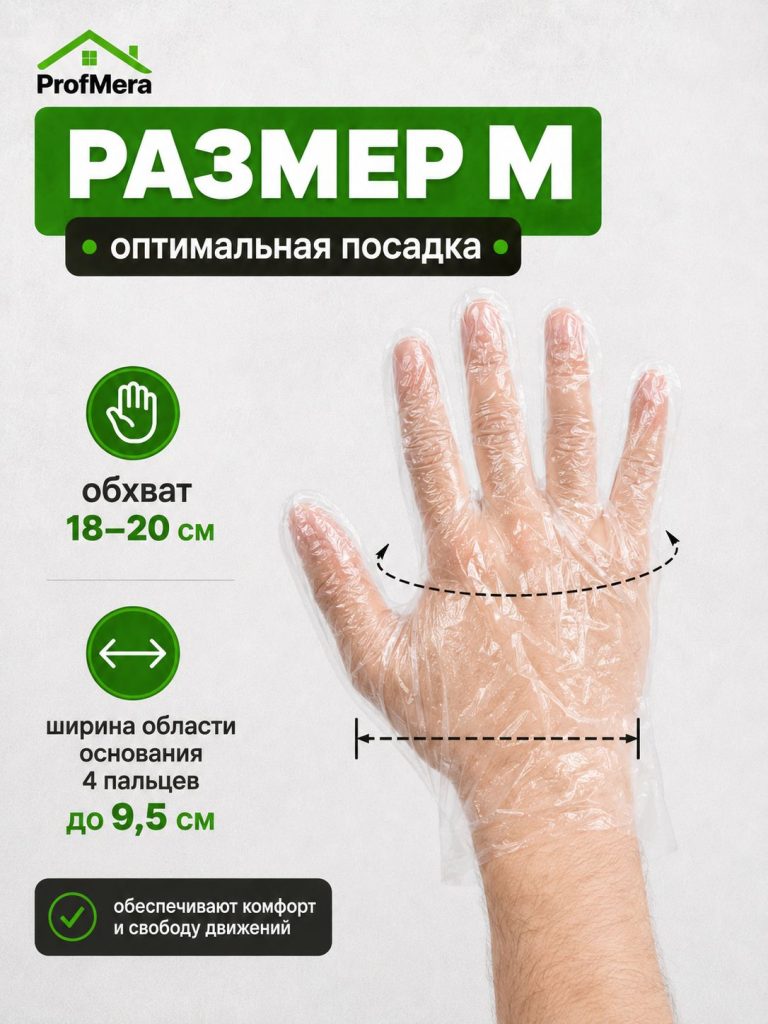 Перчатки одноразовые, 300 шт., хозяйственные, прочные, целлофановые